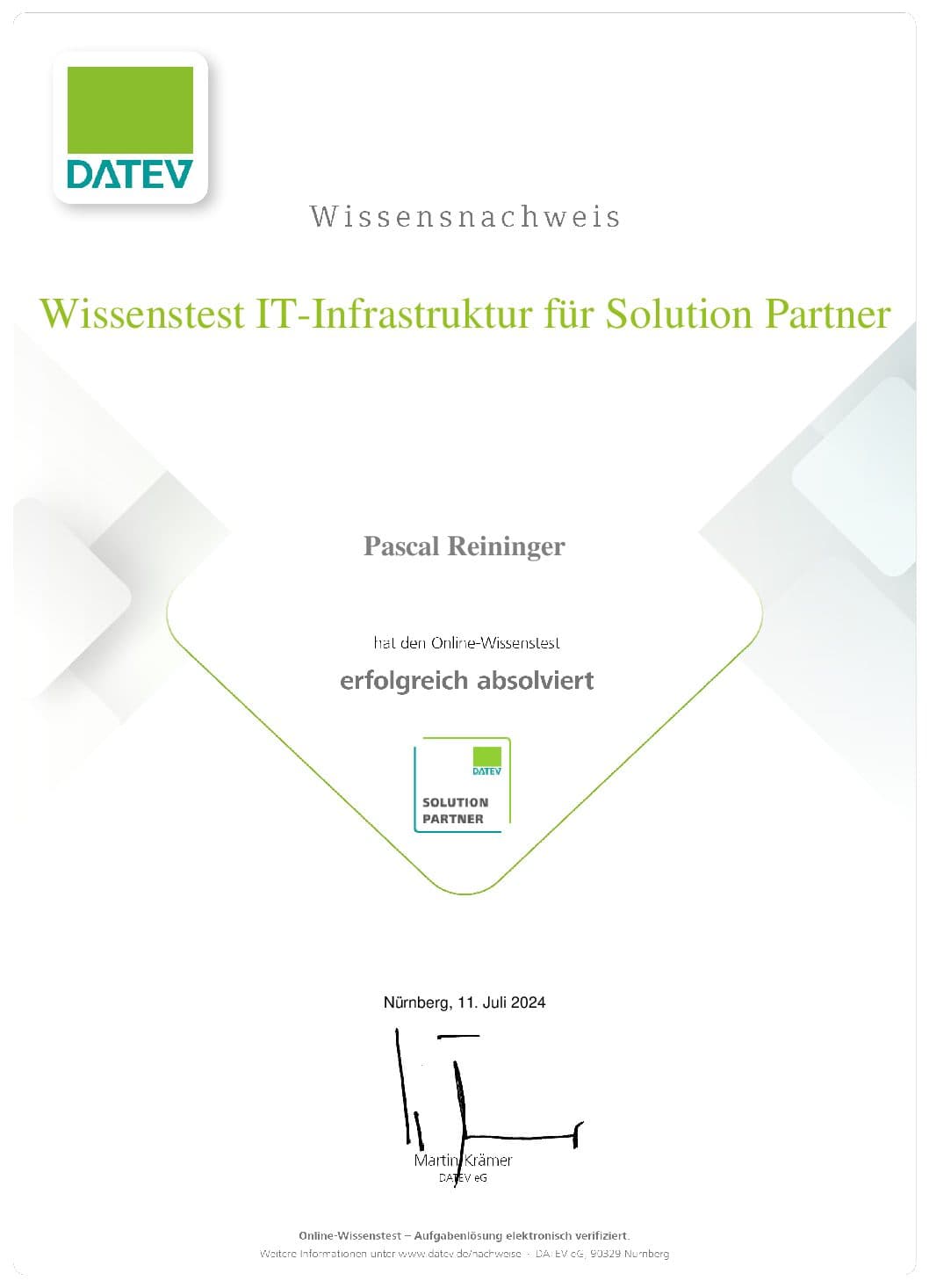 Wissenstest IT-Infrastruktur für Solution Partner