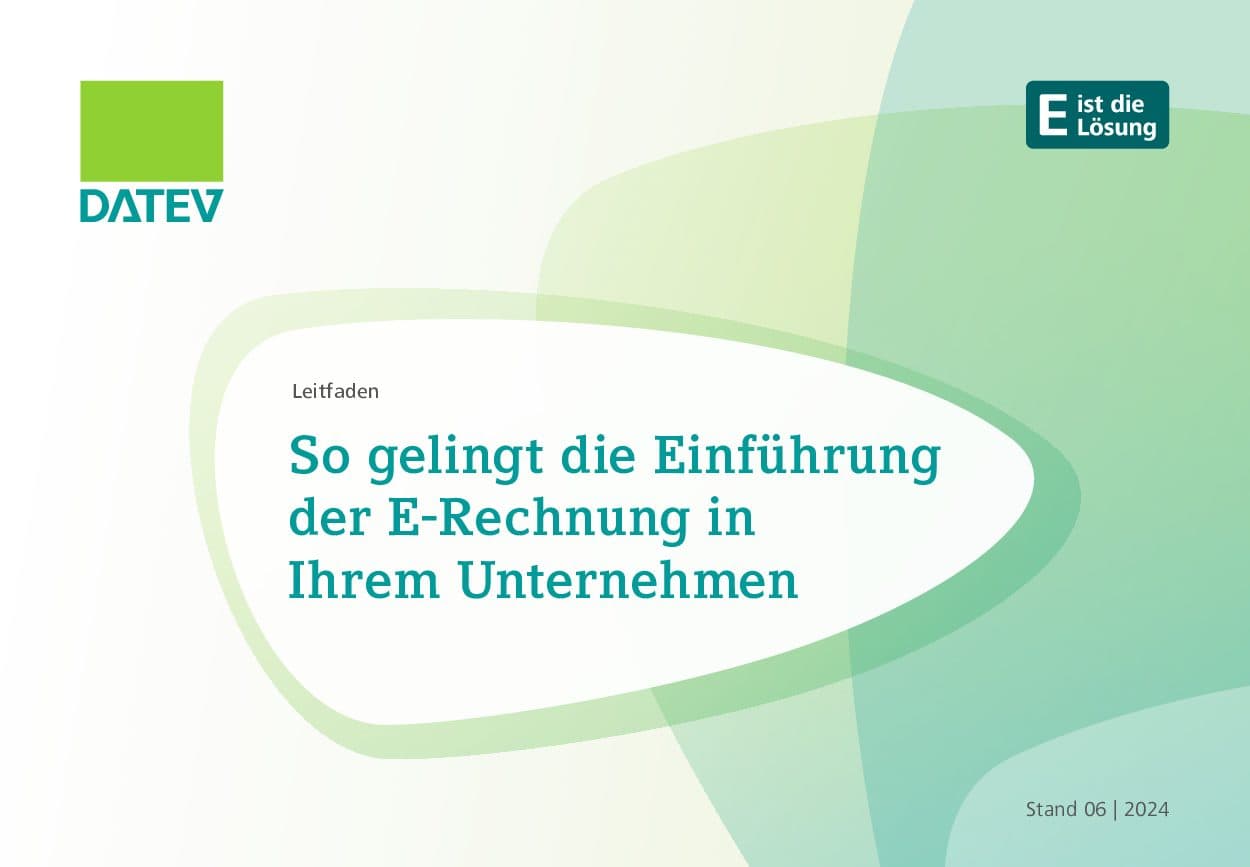 Titelbild des Leitfadens „So gelingt die Einführung der E-Rechnung in Ihrem Unternehmen“